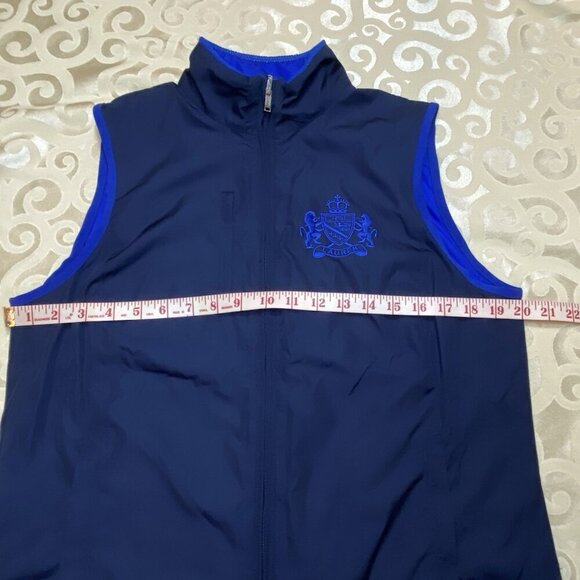 Ralph Lauren Women’s Sz M Crest Full Zip Reversible Golf Vest 6 Zip Pockets - Picture 8 of 14